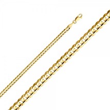 Men's 4mm 14K Yellow Gold Cuban Curb Concave Chain - £259.98 GBP+