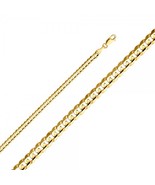 Men&#39;s 4mm 14K Yellow Gold Cuban Curb Concave Chain - €461,43 EUR+