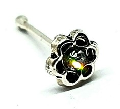 Flower Nose Stud Clear Cz 22g (0.6mm) 925 Sterling Silver Pin Ball End Jewellery - £3.95 GBP
