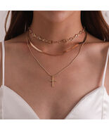 Fashion Rhinestone Necklace Cross Pendant Necklace For Women - $4.93
