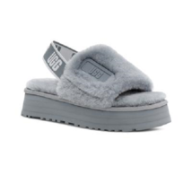 New Ugg Gray Platform Shearling Wedge Sandals Size 8 M - £84.98 GBP