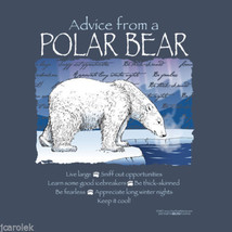 YOUTH T-shirt Advice From a Polar Bear S M L Cotton Blue NWT New Nature - £11.12 GBP