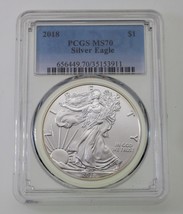 2018 Silber American Eagle Ausgewählten Von PCGS As MS-70 - £65.30 GBP