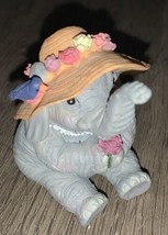 Lucky Elephants Resin Figure Sitting W/ Sun Hat 1996 #1008 - £5.32 GBP