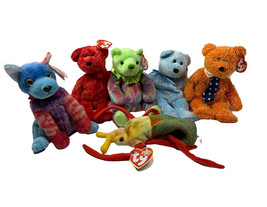 Beanie Babies - Lot of 6 Pappa, Hodge-Podge, Decade, Scurry, August, &amp; Sizzle - £15.89 GBP