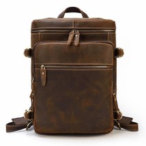 Men Retro Leather Backpack 2022 New Crazy Horse Cowhide Travel Bag Leisure Solid - £190.49 GBP