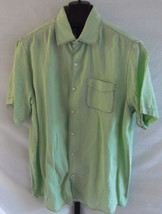Daniel Cremieux Classics Green Linen Button Down Short Sleeve Shirt Mens... - $21.77