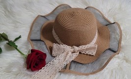  Women&#39;s  Summer Large Floppy Folding Wide Brim Cap Sun Straw Beach Hat  - £14.31 GBP