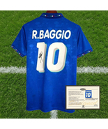 Printed Signed Roberto Baggio Italy 1994 World Cup Retro Home Jersey – COA - $115.69