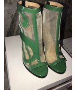 Katy Perry The Richie Mesh Patent Heels Green Size 7.5M New In Box 4.25”... - £118.59 GBP