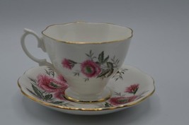 Royal Albert Hawthorne Thistle Teacup and Saucer Pink Flower Wedding England Vtg - £15.41 GBP