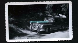 SNAPSHOT from ALBUM * Trip to the mountains 1946 PONTIAC * boy and girl ... - $7.95