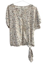 Womens West K Floral Woven Print Surplice Top, L (10-12) - $21.78