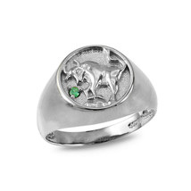 Sterling Silver Taurus Zodiac CZ Ring - £39.08 GBP