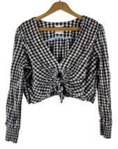 Gingham Crop Top Size XL Teens Juniors Womens Black &amp; White Check So Coquette - $27.83