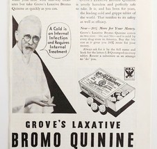 1934 Grove&#39;s Laxative Bromo Quinine Advertisement Medical Ephemera  - $369.57 MXN