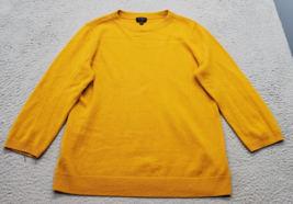 Talbots Sweater Womens Large Yellow Knitted Pure Cashmere Crew Neck Pullover - £17.81 GBP