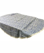 Vintage B. Altman &amp; Co. Nat Raj Blue White Floral Round Tablecloth - 66”... - €12,76 EUR
