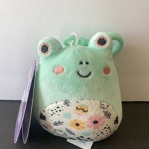 Squishmallows Fritz the Frog Easter 3.5&quot; Clip-On Backpack Clip KellyToy - £6.75 GBP