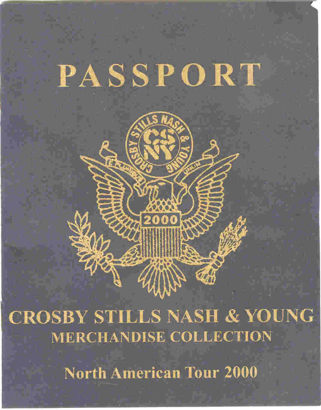 Primary image for CSNY CROSBY STILLS NASH & YOUNG Passport + Card +  Intinerary + Paper Cover Only
