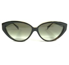 Morgenthal Frederics Sunglasses 388 TATIANA Brown Yellow Cat Eye w/ Green Lenses - £74.59 GBP