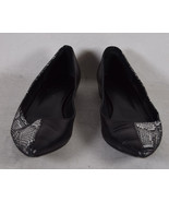 Yves Saint Laurent Womens Flat Snake Print Half Black Leather Ballet Fla... - $162.81 CAD