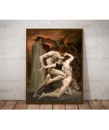 Dante and Virgil in Hell, Wall Art, William Buguereau, Poster and Canvas - £9.50 GBP+