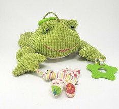 Maison Chic Baby Green Frog Teether Infant Stuffed Animal Plush Toy W/ Clip - £18.56 GBP