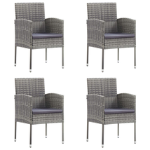 Modern Outdoor Garden Patio Set Of 4 Poly Rattan Dining Chairs With Cushions - £195.22 GBP+