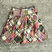 CAbi  Madras Plaid Skirt Pink Cotton A Line Preppy Pockets Spring Size 0 - £15.81 GBP