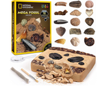 NATIONAL GEOGRAPHIC Mega Fossil Dig Kit - Excavate 15 Prehistoric Fossil... - $37.78