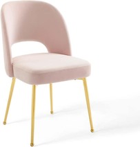 Modway Rouse Mid-Century Modern Performance Velvet Dining Side Chair in Pink - £157.11 GBP