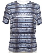 MICHAEL MICHAEL KORS T-Shirt Top Sequin Tie-Dyed Navy Blue Short Sleeve ... - £56.04 GBP
