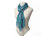 Global and Vine Scarf Blue Paisley 20.8 by 68 inches NWT - $10.47