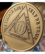 3 Year AA Medallion Large 1.5&quot; Heavy Bronze Engravable Sobriety Chip - $6.99