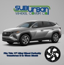 FITS 2022-2024 Hyundai Tucson SE / SEL # 7711-GB 17&quot; Gloss Black Wheel Skins SET - £70.69 GBP