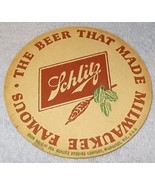 Schlitz Beer Mat Coaster Two Sided A Milwaukee Wi 1940&#39;s   - $7.95