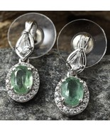 Green Kyanite, Topaz, Cam. Zircon Platinum/Sterl. Silver Dangle Earrings... - £151.39 GBP
