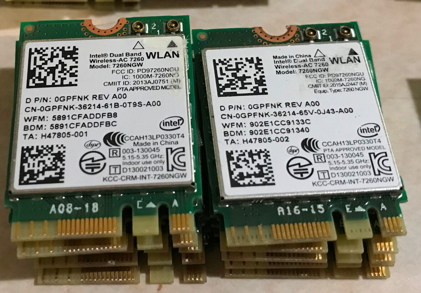 Intel 7260NGW Dual Band Wireless-AC 7260 WiFi Card – NGFF, Bluetooth 4.0, 867Mbps