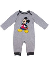 Halloween Mickey Mouse Vampire Disney Baby Gray Romper Long Sleeve Boys-... - $14.85