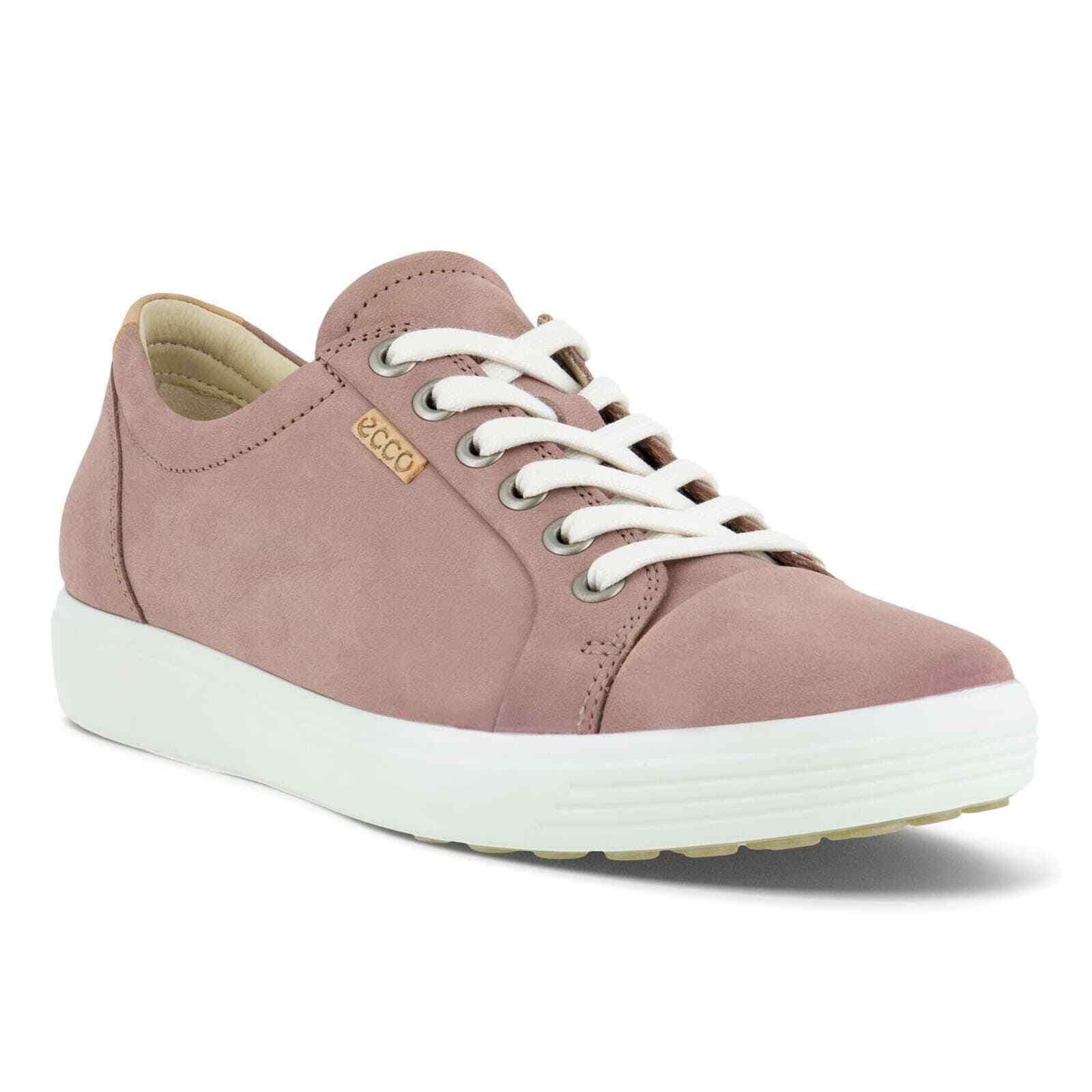 Primary image for Ecco Soft 7 Women Casual Lace Up Sneakers EU 36 US 5 Wood Rose Purplish Leather