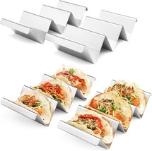 Taco Holders 4 Packs - Stainless Steel Taco Stand Rack Tray Style Oven Safe - £27.58 GBP