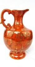 Vintage Alberta’s LARGE Ceramic Ewer Pitcher Orange and Gold  EUC - £33.30 GBP