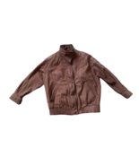 Wilson&#39;s Adventure Bound Brown Leather Bomber Jacket Size L, Brown - £34.14 GBP