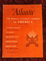 ATLANTIC August 1962 Catholic Church Reinhold Niebuhr John Anthony West  - £12.65 GBP