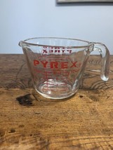 Vintage Pyrex  1 Cup 8 oz Liquid Glass Measuring Cup 508 Red Letters - $11.29