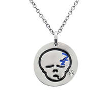 Sleepy Skull Emoji Necklace With Swarovski Crystal - £9.00 GBP