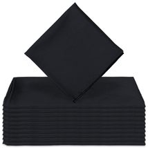 Wrinkle Resistant Fabric Dinner Napkins, Oversized 20 x 20 Inches, Black... - £14.85 GBP