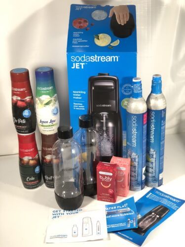 Primary image for SodaStream Jet Sparkling Water Maker Kit Black NIB Seltzer Lot See All Dates