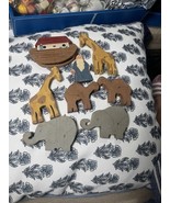 WOOD NOAH&#39;S ARK WITH ANIMALS, 2 Elephants, 2 Camels, 2 Giraffe,  Ark And... - $15.00